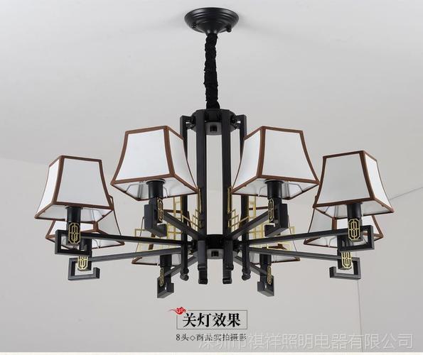 现代新中式吊灯客厅铁艺中式灯茶座酒店包厢仿古吊灯工程灯具批发